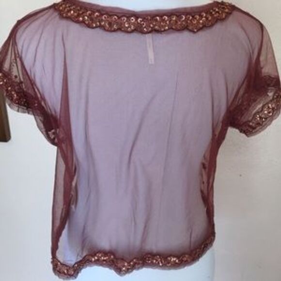 Free people sheer see through embellished top - Picture 3 of 3